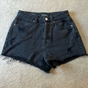 Black Denim Shorts